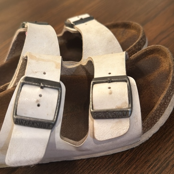 Birkenstock Arizona Kids Size 29 11-11.5 White Sandals Double Strap - Picture 3 of 7